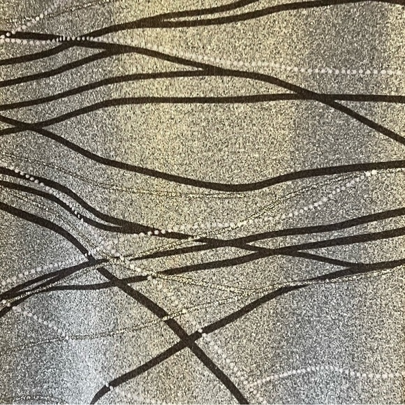 Jolibel Women's Dress Large Gray Silver Metallic Thread Long Sleeves - Picture 5 of 12